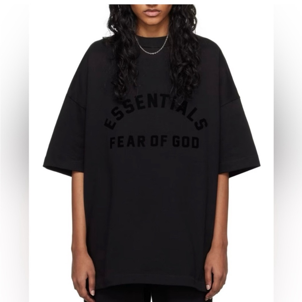 NWT XXS Fear of God Essentials Oversized Tee core in Jet Black
